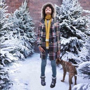 Boden Size 6 Plaid Duffle Coat